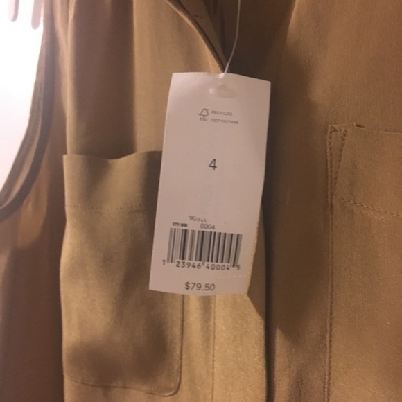 NWT Silk BR Mustard Blouse - Picture 3 of 5